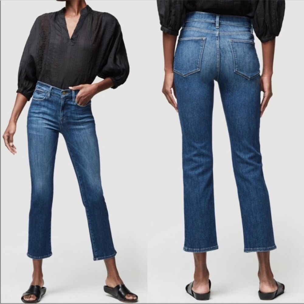 FRAME DENIM Le High Straight Jeans in Bestia Wash